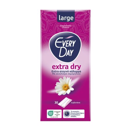 EVERYDAY Extra Dry Σερβιετάκια Large Χαμομήλι 30τεμ