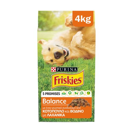 FRISKIES Balance Ξηρά Τροφή Σκύλου Κοτόπουλο & Λαχανικά 4kg