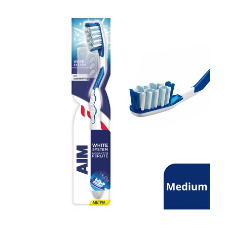 AIM Οδοντόβουρτσα White System μέτρια