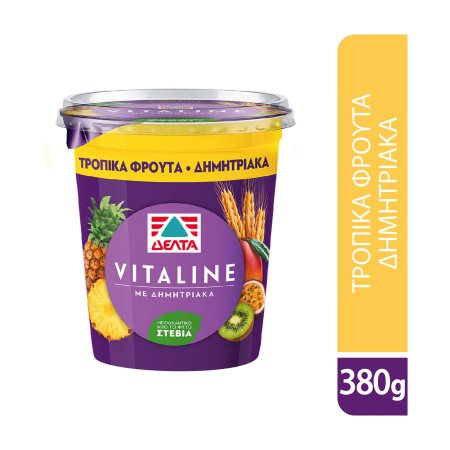 ΔΕΛΤΑ Vitaline Επιδόρπιο Γιαουρτιού Τροπικά Φρούτα Δημητριακά 380gr