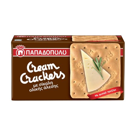 ΠΑΠΑΔΟΠΟΥΛΟΥ Cream Crackers με Σίκαλη Ολικής Άλεσης Vegan 175gr