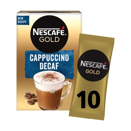 NESCAFE Gold Καφές Στιγμιαίος Cappuccino Decaffeine 10x12,5gr