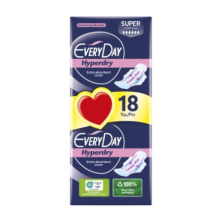 EVERYDAY Hyperdry Σερβιέτες Ultra Plus Super 18τεμ