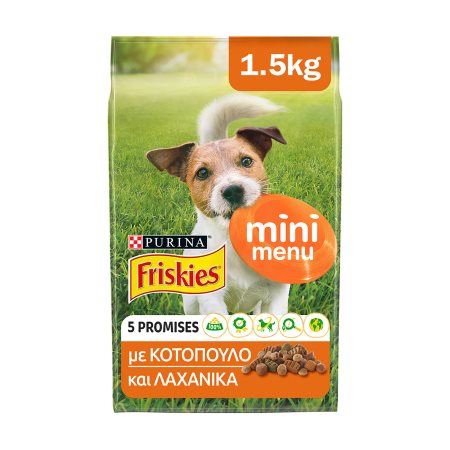 FRISKIES Mini Menu Ξηρά Τροφή Σκύλου με Κοτόπουλο & Λαχανικά 1,5kg