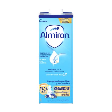 NUTRICIA Almiron Growing Up Νηπιακό Ρόφημα Γάλακτος  12-24 μηνών χωρίς φοινικέλαιο 1lt NUTRICIA Almiron Growing Up Νηπιακό Ρόφημα Γάλακτος  12-24 μηνών χωρίς φοινικέλαιο 1lt