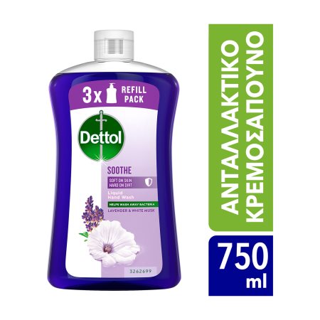 DETTOL Soothe Κρεμοσάπουνο Λεβάντα & White Musk Ανταλλακτικό 750ml