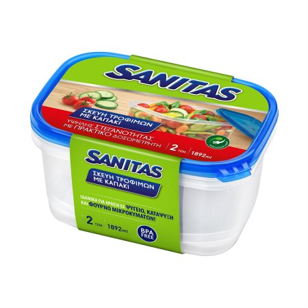 SANITAS Σκεύη Τροφίμων Πλαστικά Ορθογώνια 2x1892ml