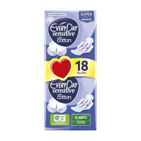 EVERYDAY Sensitive Cotton Σερβιέτες Ultra Plus Super 18τεμ