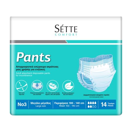 SETTE Comfort Pants Εσώρουχα Ακράτειας Νο3 Large 14τεμ