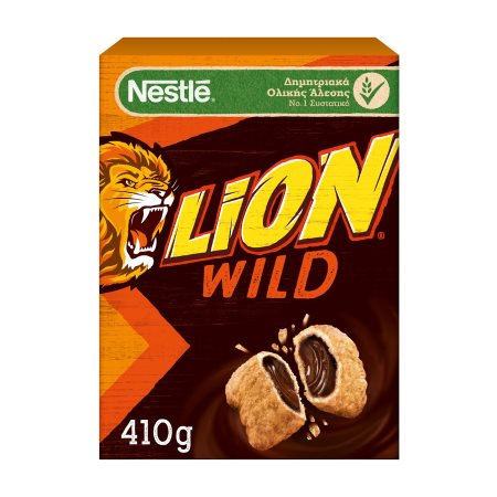 NESTLE Lion Wild Δημητριακά Ολικής Άλεσης με Σοκολάτα & Καραμέλα 410gr