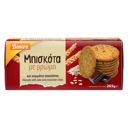 BONORA Μπισκότα με Βρώμη & Κομμάτια Σοκολάτας 265g