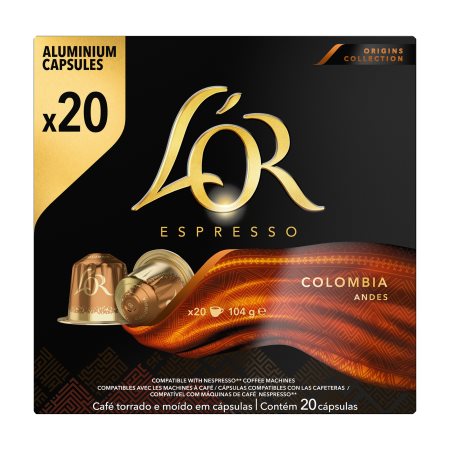 L'OR Καφές Espresso Colombia 20 κάψουλες συμβατές με μηχανή Nespresso 104g