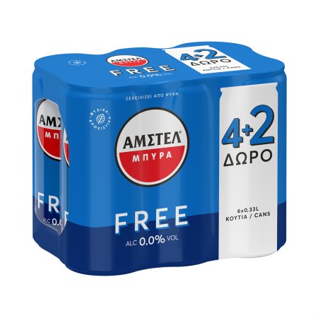 ΑΜΣΤΕΛ Free Μπίρα Χωρίς Αλκοόλ 4x330ml +2 Δώρο