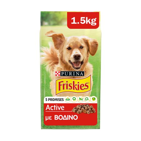 FRISKIES Active Ξηρά Τροφή Σκύλου με Βοδινό & Λαχανικά 1,5kg
