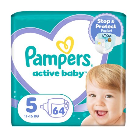 PAMPERS Active Baby Πάνες Νο5 11-16kg 64τεμ
