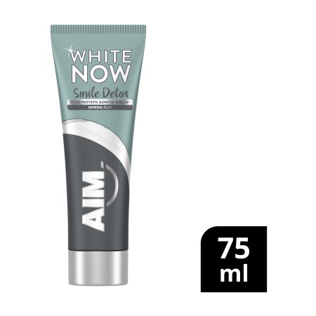 AIM White Now Οδοντόκρεμα Smile Detox με Άνθρακα & Άργιλο 75ml