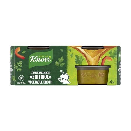 KNORR Σπιτικός Ζωμός Λαχανικών Vegan Χωρίς γλουτένη 4x28g 112g