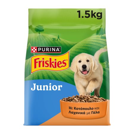FRISKIES Junior Ξηρά Τροφή για Κουτάβια με Κοτόπουλο Λαχανικά & Γάλα 1,5kg 