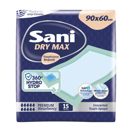 SANI Dry Max Υποσέντονα 90x60Cm 15τεμ