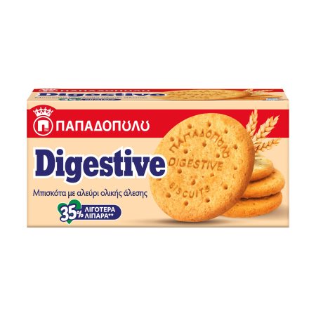 ΠΑΠΑΔΟΠΟΥΛΟΥ Digestive Μπισκότα με 35% Λιγότερα Λιπαρά Vegan 250g