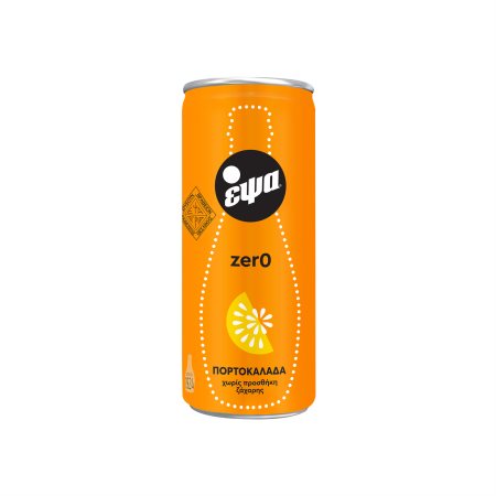 ΕΨΑ Zero Αναψυκτικό Πορτοκαλάδα με Ανθρακικό Χωρίς προσθήκη ζάχαρης 330ml
