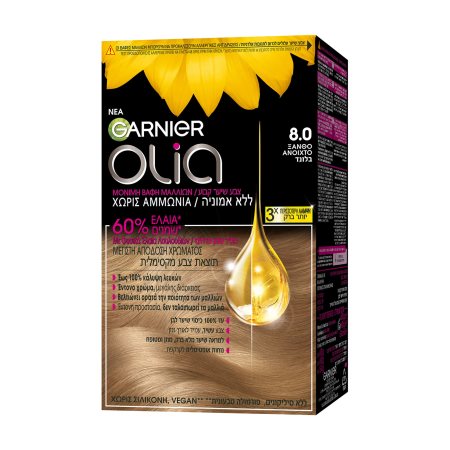 GARNIER Olia Βαφή Μαλλιών Νο8.0 Ξανθό Ανοιχτό GARNIER Olia Βαφή Μαλλιών Νο8.0 Ξανθό Ανοιχτό