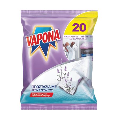 VAPONA Αρωματικές Ταμπλέτες Λεβάντα 20τεμ