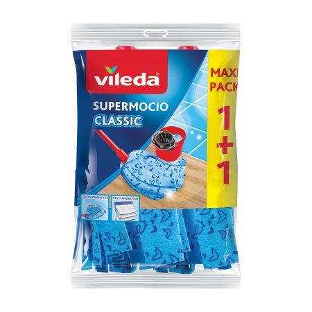 VILEDA Supermocio Σφουγγαρίστρα Classic με Χονδρό Σπείρωμα 1τεμ +1 Δώρο 