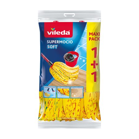 VILEDA Supermocio Σφουγγαρίστρα Soft με Χονδρό Σπείρωμα 1τεμ +1 Δώρο