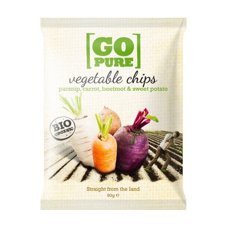 GO PURE Τσιπς Λαχανικών Βιολογικά Vegan Χωρίς γλουτένη 90gr