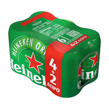 HEINEKEN Μπίρα Lager 4x330ml +2 Δώρο