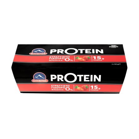 ΟΛΥΜΠΟΣ Protein Γιαούρτι Στραγγιστό 0% Φράουλα 2x180g