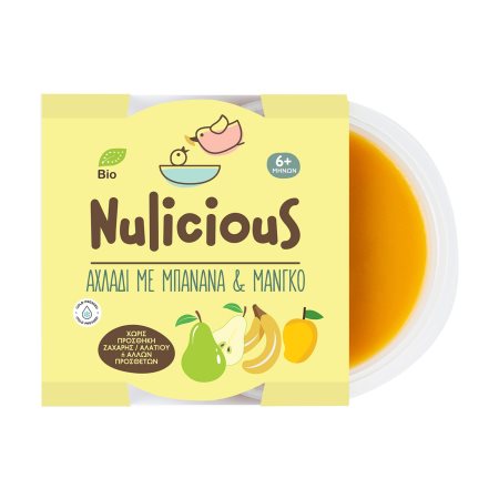 NULICIOUS Παιδικό Γεύμα Αχλάδι με Μπανάνα & Μάνγκο Βιολογικό 150gr