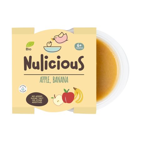 NULICIOUS Παιδικό Γεύμα Μήλο Μπανάνα Βιολογικό Χωρίς προσθήκη ζάχαρης & αλατιού 150gr