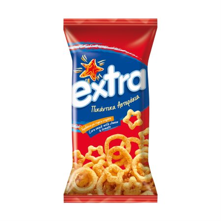 EXTRA Σνακ Αστεράκια Πικάντικα με Τυρί & Ντομάτα 115gr