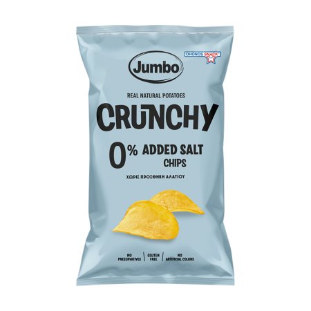 JUMBO Crunchy Πατατάκια Χωρίς γλουτένη Χωρίς προσθήκη αλατιού 140gr