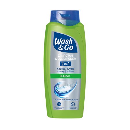 WASH & GO Σαμπουάν & Conditioner 2σε1 Classic για Όλους τους Τύπους Μαλλιών 650ml
