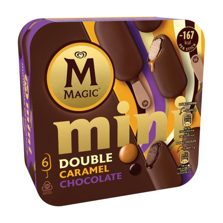MAGIC Mini Παγωτό Ξυλάκι Double Caramel Chocolate 6τεμ 282gr (330ml)