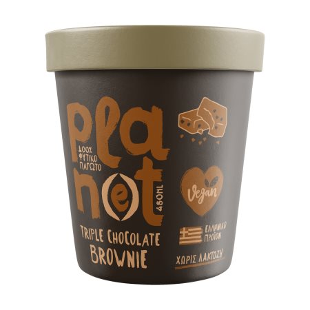 PLAN(E)T Παγωτό Triple Chocolate Brownie Vegan Χωρίς λακτόζη 305gr (480ml)