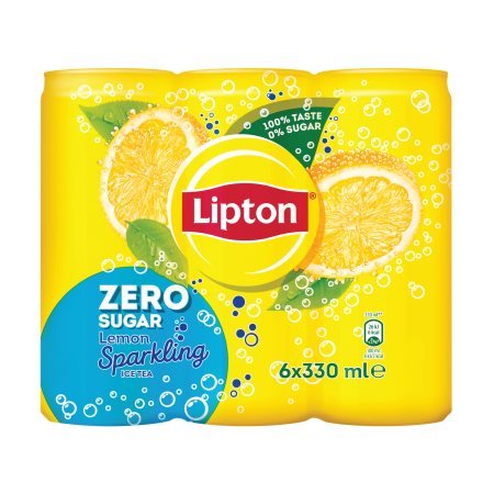 LIPTON Ice Tea Zero με Ανθρακικό Λεμόνι Χωρίς ζάχαρη 6x330ml                                                                      