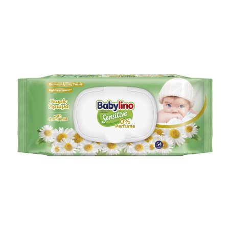 BABYLINO Sensitive Μωρομάντιλα Χωρίς άρωμα 54τεμ