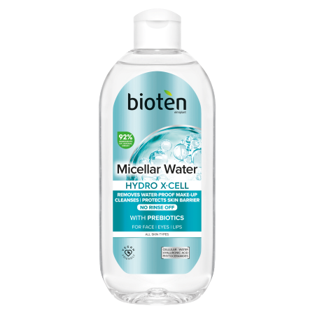 BIOTEN Hydro X-Cell Νερό Καθαρισμού Προσώπου Micellar με Πρεβιοτικά για Αφαίρεση Αδιάβροχου Μακιγιάζ 400ml