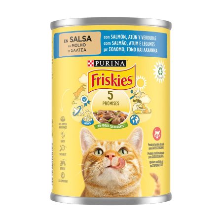 FRISKIΕS Υγρή Τροφή Γάτας με Σολομό Τόνο & Λαχανικά σε σάλτσα 400g 