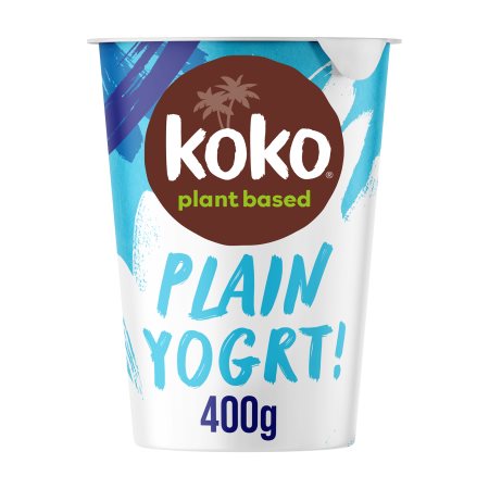KOKO Επιδόρπιο Φυτικό Καρύδας Plain Yogrt! Vegan Χωρίς γλουτένη Χωρίς λακτόζη 400gr