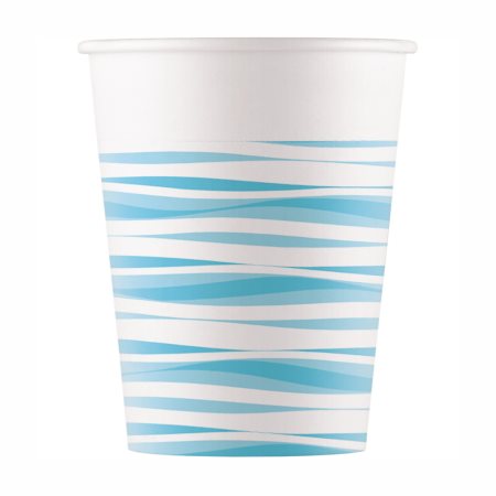 DECORATA Ποτήρια Χάρτινα Sea Waves Blue 200ml 8τεμ