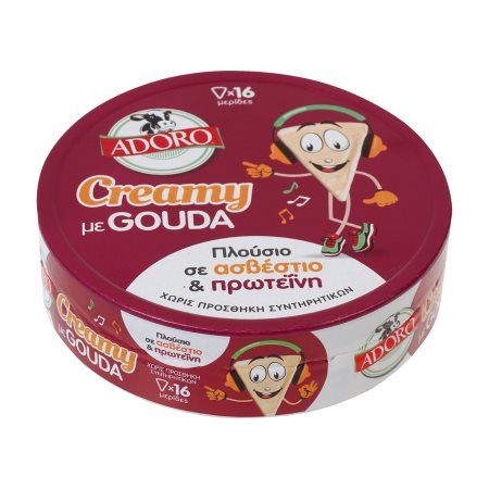 Κρεμώδες Τυρί ADORO Creamy με Γκούντα σε τρίγωνα 16τεμ 250g