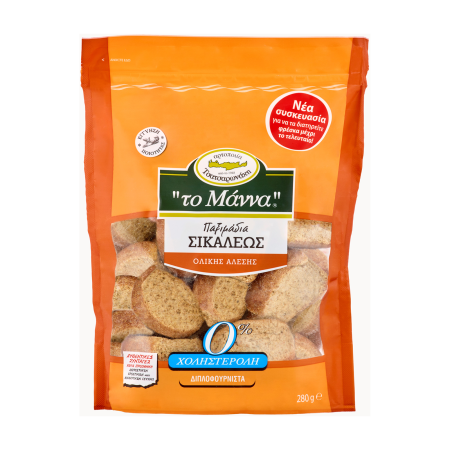 ΤΣΑΤΣΑΡΩΝΑΚΗΣ Το Μάννα Παξιμάδια Σικάλεως Ολικής Άλεσης Χωρίς προσθήκη ζάχαρης 280g