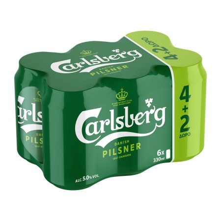 CARLSBERG Μπίρα Pilsner 4x330ml +2 Δώρο