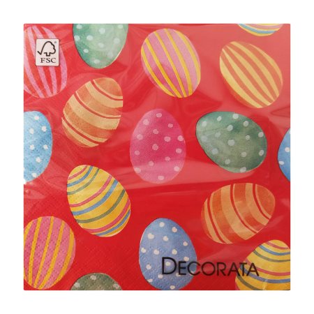DECORATA Χαρτοπετσέτες Happy Eggs 3φύλλων 33x33 20τεμ 85g