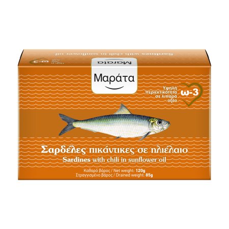 ΜΑΡΑΤΑ Σαρδέλες Πικάντικες σε Ηλιέλαιο 120g